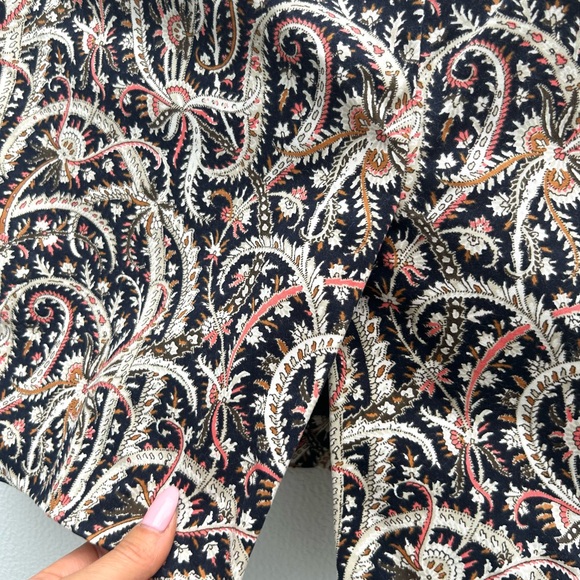J. CREW Pencil Skirt Sz 6 Feather Paisley Print Navy Blue Multi No. 2 Office - Picture 11 of 13
